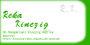 reka kinczig business card